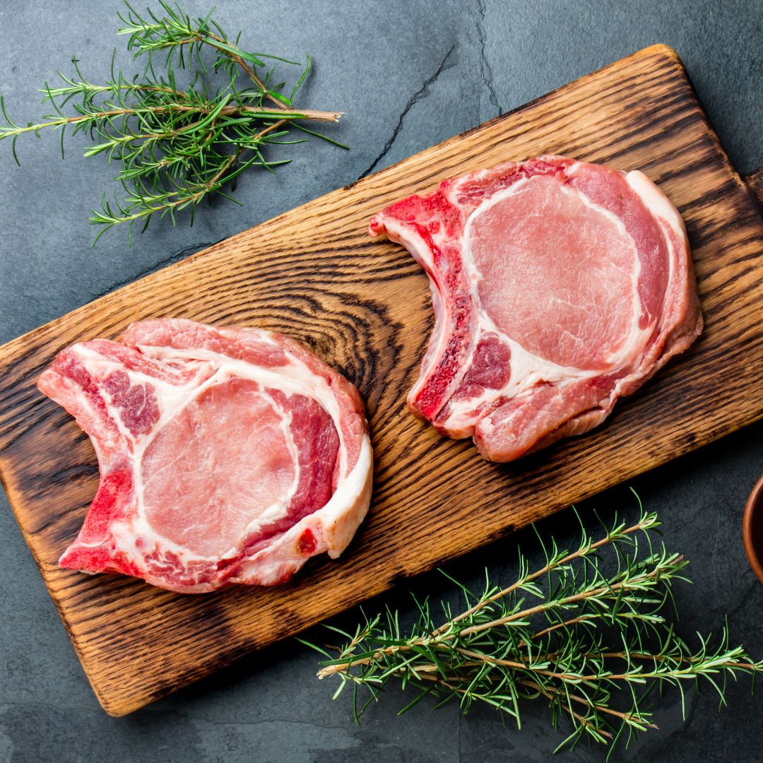Pork - Chops - Bone-in Silvopasture raised pork from Five Blessings Farms East Texas